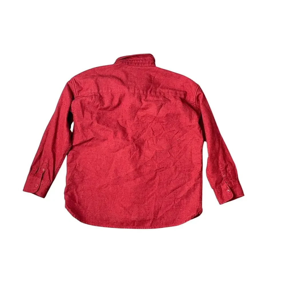 Gap Boys Kids Red Long Sleeve Cotton Casual Button Down Shirt Top Size L 10yo